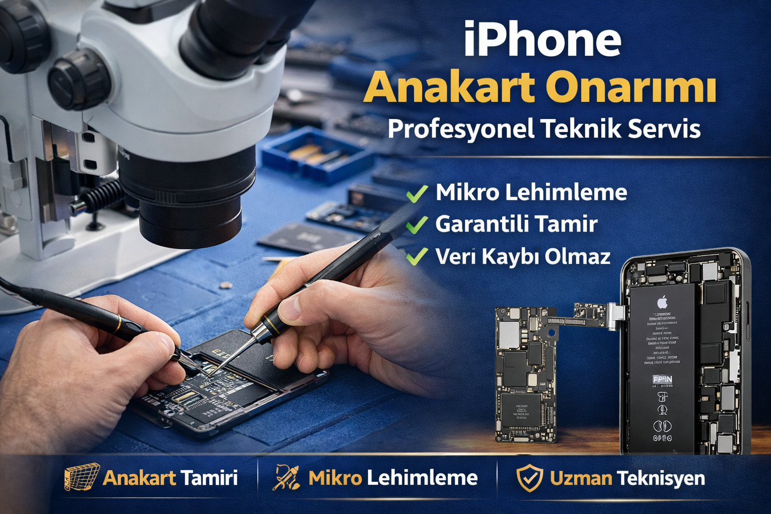 iPhone Anakart Onarımı Profesyonel Garantili Teknik Servis